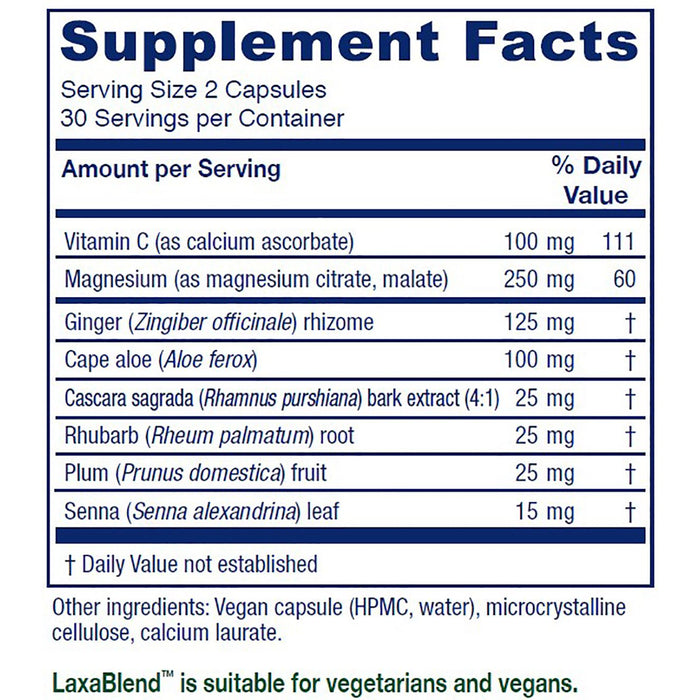 Vitanica Laxablend 60 Vcaps - Supplement Facts panel