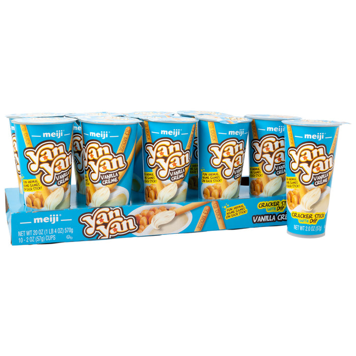 Yan Yan Vanilla Creme Cracker Sticks with Dip - 10 Count