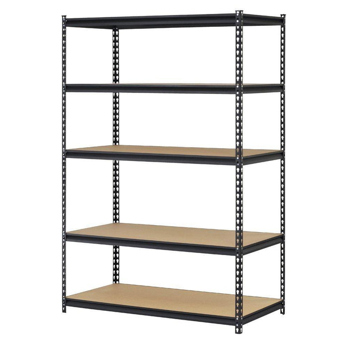 110 x 45 x 180cm 5 Tiers Powder Coated Storage Rack Black