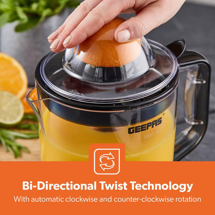 1L Electric Citrus Juicer, Clear-View and Bi-Directional Spin 25W