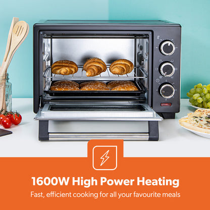 25L Electric Mini Oven Cooker With Grill and Rotisserie