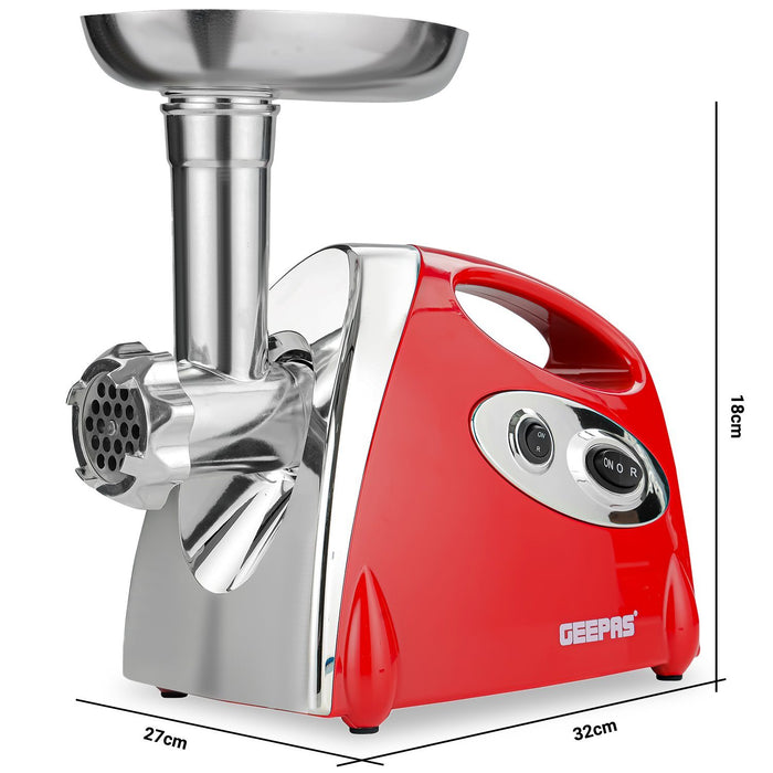 Electric Meat Grinder, 1400W, Red Meat Grinder Geepas | For you. For life.
