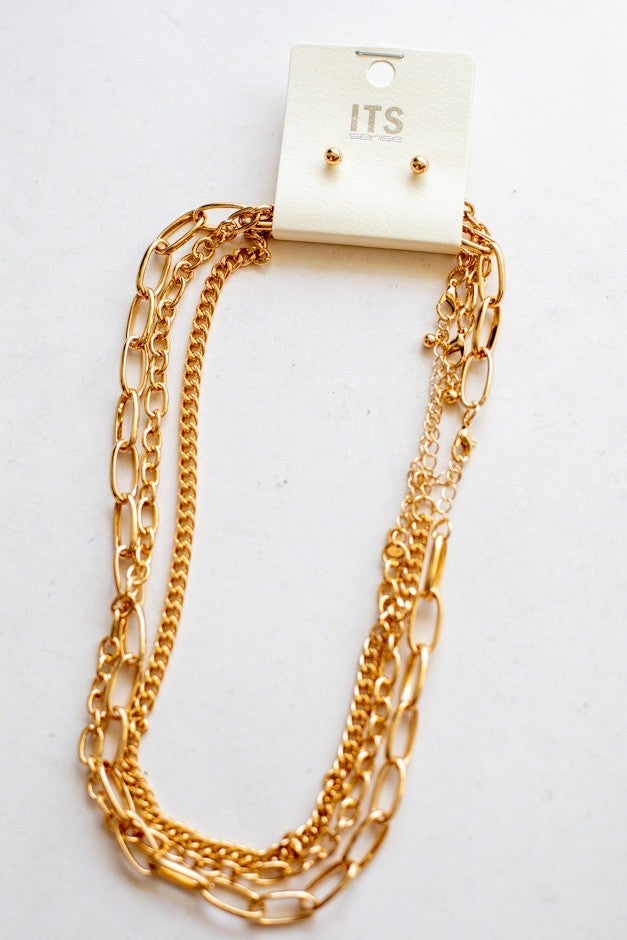 3 Layered Gold Chain Necklace