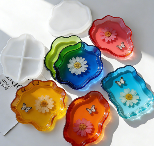 5 Different Shapes of Dishes Storage Resin Mold