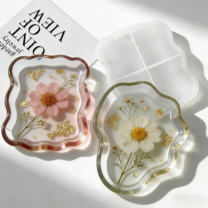 5 Different Shapes of Dishes Storage Resin Mold