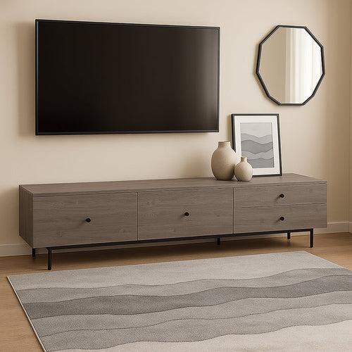 Abstract Printed Microfibre Rug - Grey | 160 x 240cm by Urban Style