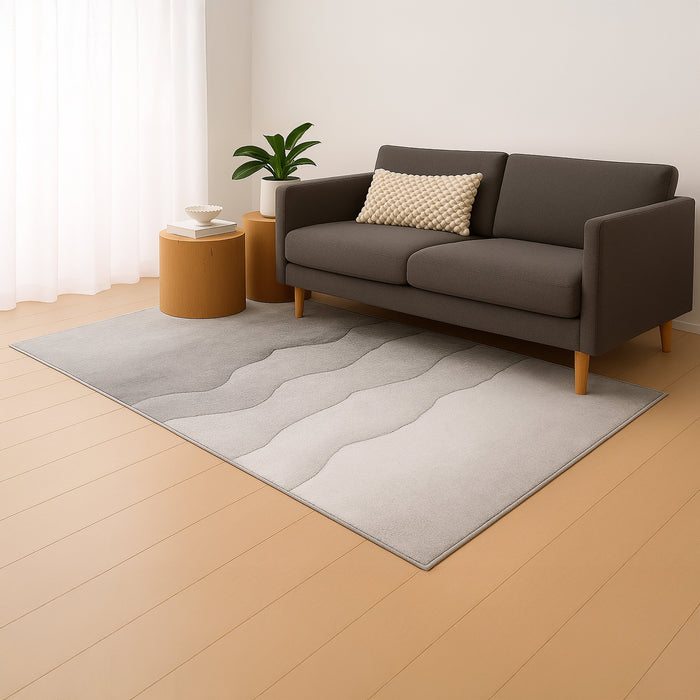 Abstract Printed Microfibre Rug - Grey | 160 x 240cm by Urban Style