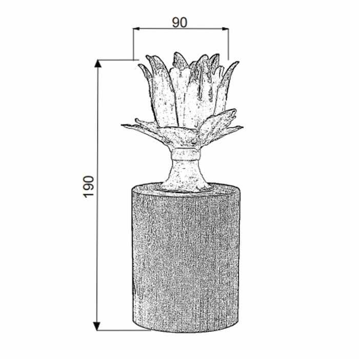 Adeen Candle Holder Metal Flower in Bloom with Wooden Base by Urban Style-#product_category#-Home Living Store