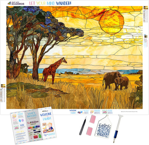 African Savanna in Stained Glass
