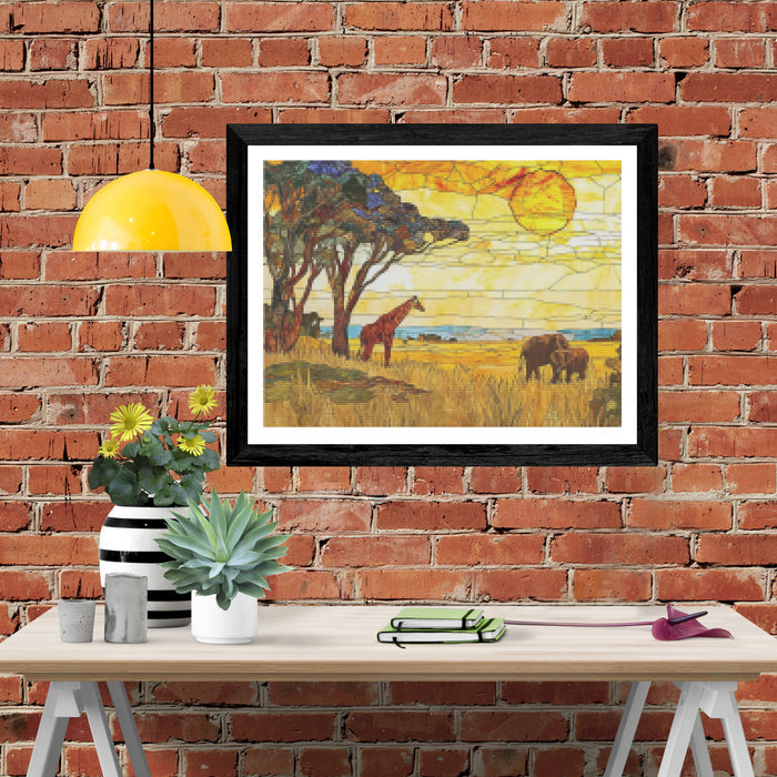 African Savanna in Stained Glass