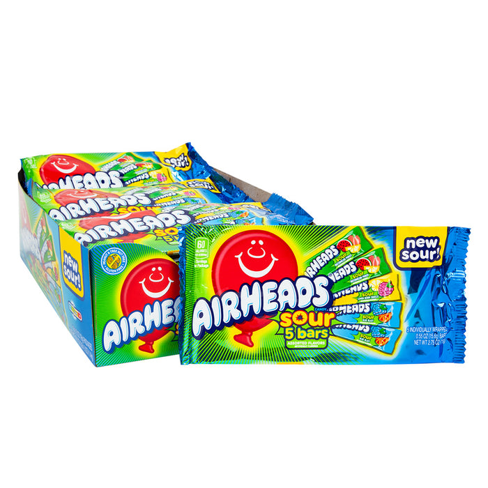 Airheads Sour Assorted Candy 5 Piece Packs - 18 Count