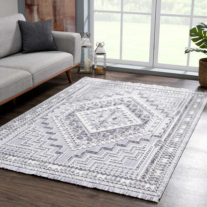 Alya Charcoal Textured Area Rug - Sweet Water Decor - Rugs