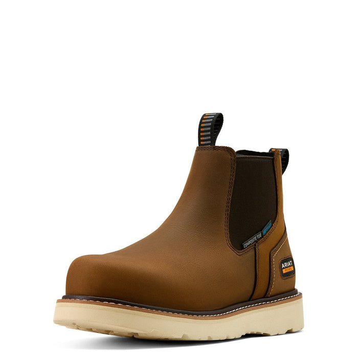 Ariat Men's Rebar Wedge 6" Waterproof EH Comp Toe Chelsea Boot Work Boots Ariat