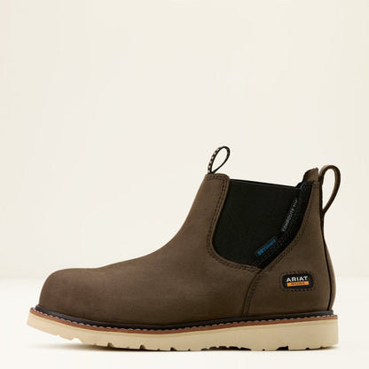 Ariat Women's Rebar Wedge 5" Waterproof EH Comp Toe Chelsea Boot Slip-On Shoes & Clogs Ariat Grey 10 B