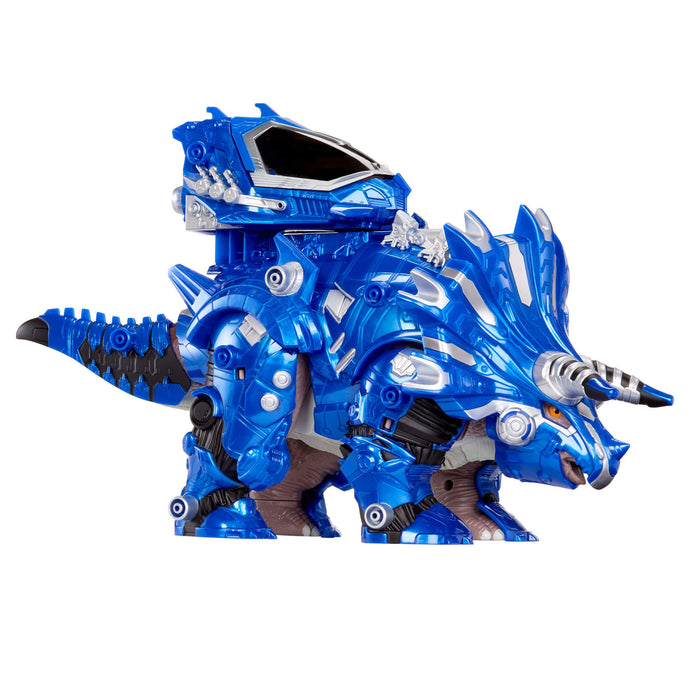 Blue dinosaur toy on a white background