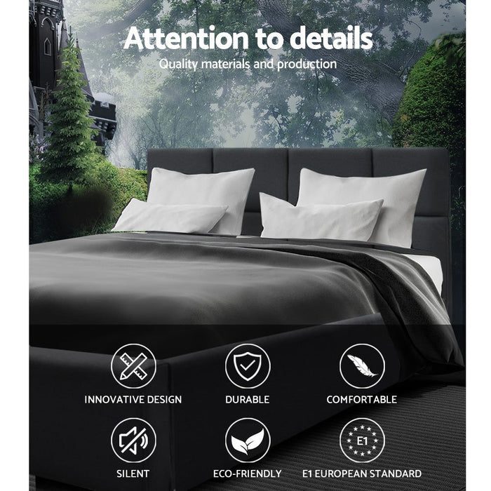 Artiss Bed Frame Double Size Charcoal TINO -Home Living Store - -