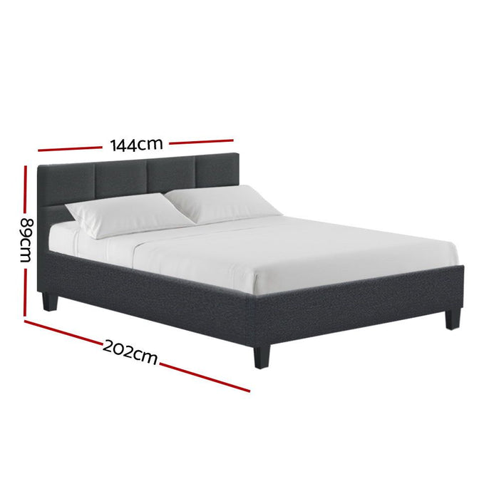 Artiss Bed Frame Double Size Charcoal TINO -Home Living Store - -