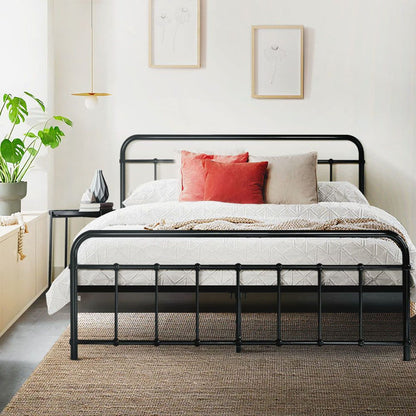 Artiss Bed Frame Metal Frames LEO - Double (Black) -Home Living Store - -