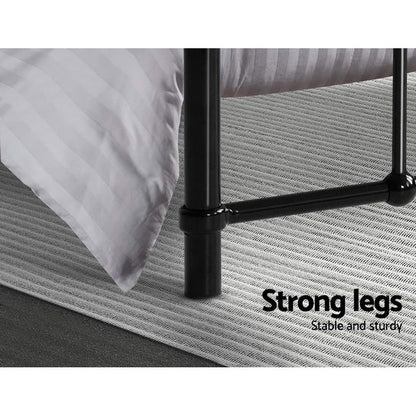 Artiss Bed Frame Metal Frames LEO - Double (Black) -Home Living Store - -