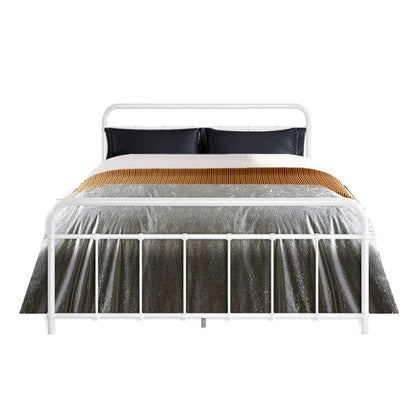 Artiss Bed Frame Metal Frames LEO - Double (White) -Home Living Store - -