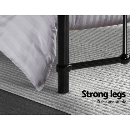 Artiss Bed Frame Metal Frames LEO - King Single(Black) -Home Living Store - -