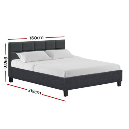 Artiss Bed Frame Queen Size Charcoal TINO -Home Living Store - -