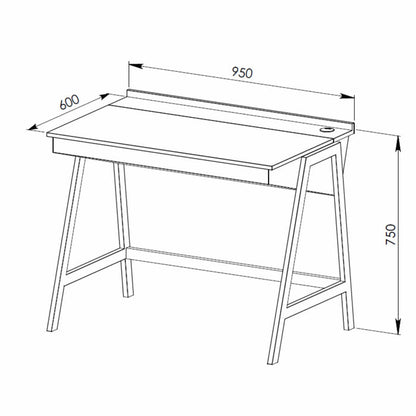 ASPECT Desk Dark Oak by Workzone™ -Home Living Store - -