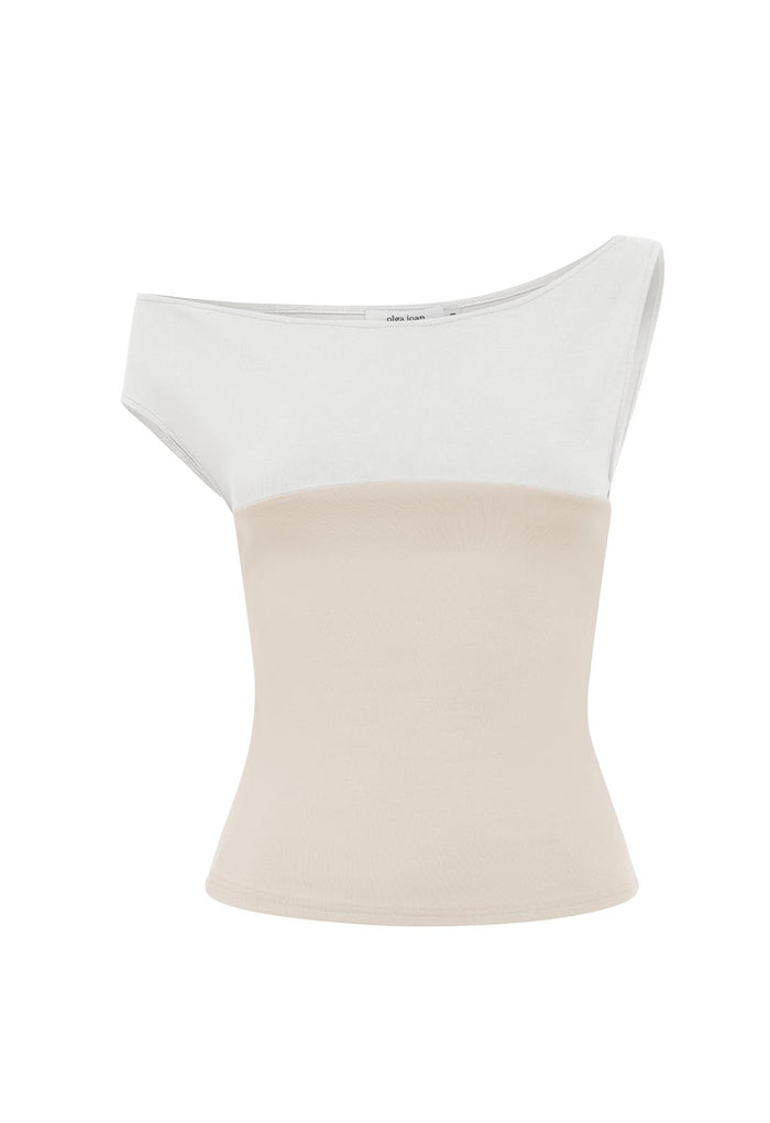Asym Bardot Top Latte (Original Fit)