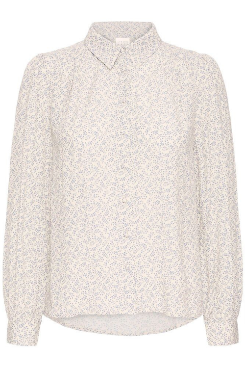 Soft viscose shirt by Atelier Rêve in a birch print. Lightweight, relaxed fit with cropped sleeves. Easy everyday styling. Shop now at Dotique.