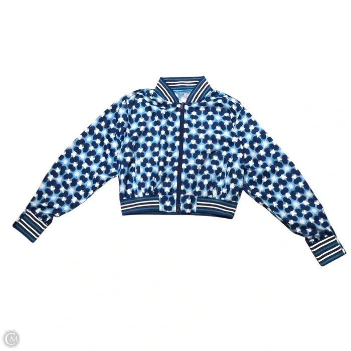Athletic Jacket By Free People In Blue & White, Size: S