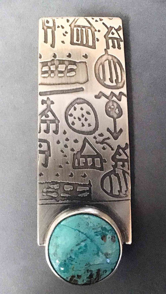Azurite Brooch