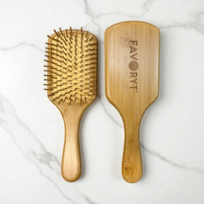 Bamboo Hairbrush for Curly & Ethnic Hair – Anti-Static, Detangling, Scalp Massage, Eco-Friendly