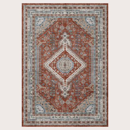 Bazaar Printed Microfibre Rug - Rust | 160 x 240cm by by Urban Style