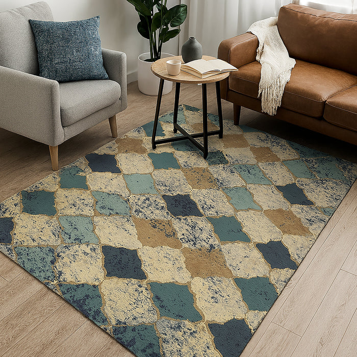Bazaar Printed Microfibre Rug - Turkish Tiles | 160x240cm by Urban Style