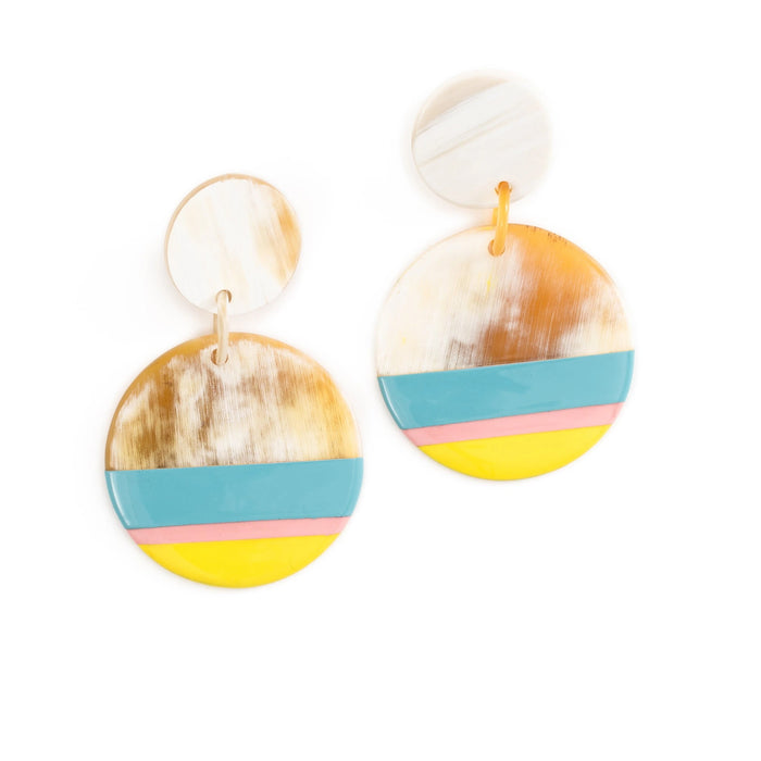 Beach Circle Stripe Earrings