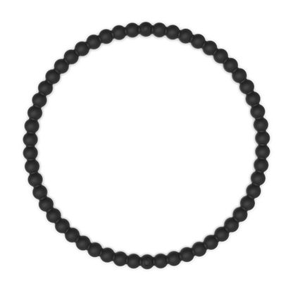 Beaded Stackable Silicone Bracelet - Obsidian