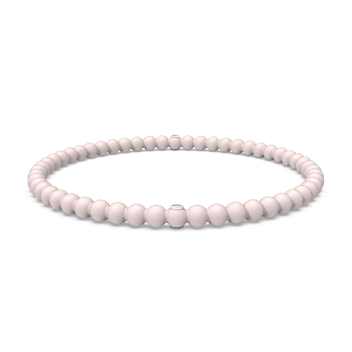 Beaded Stackable Silicone Bracelet - Pink Sand