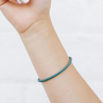 Beaded Stackable Silicone Bracelet - Slate