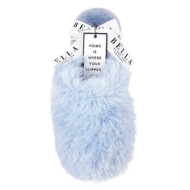 Bella Sleep+Spa - Plush Mohair Slippers - Spa Blue - Findlay Rowe Designs