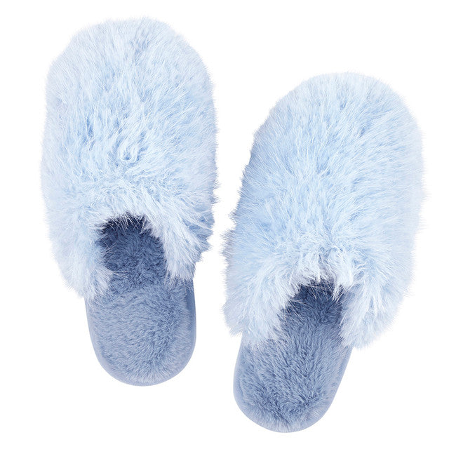 Bella Sleep+Spa - Plush Mohair Slippers - Spa Blue - Findlay Rowe Designs