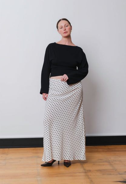 Bias Ankle Skirt Pois Bianca Silk (previous production)