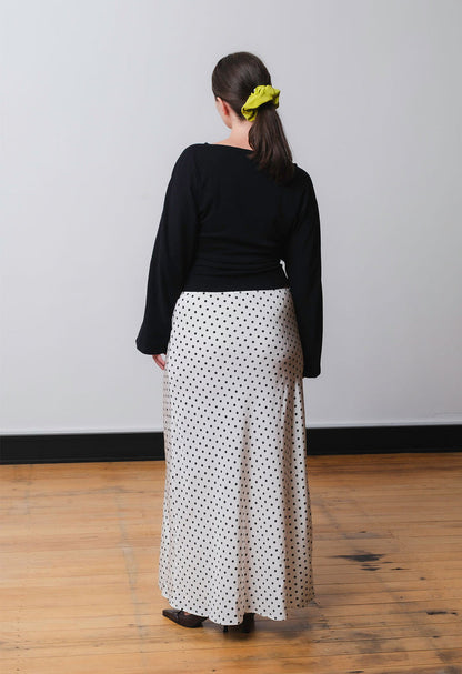 Bias Ankle Skirt Pois Bianca Silk (previous production)