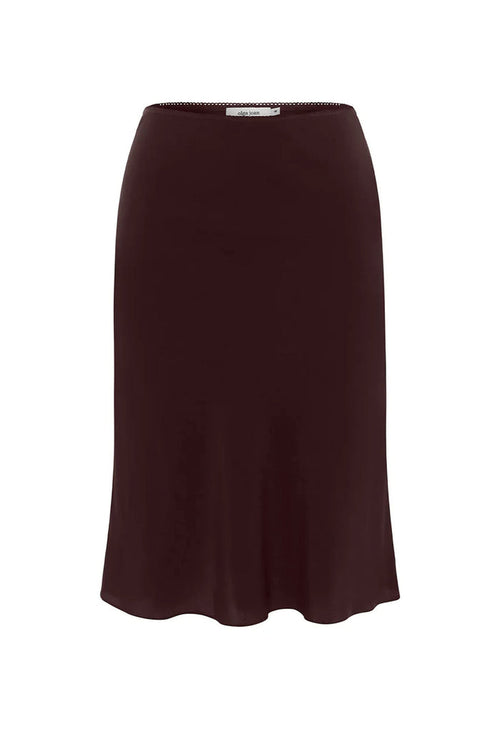 Bias Knee Skirt Ciocco Silk