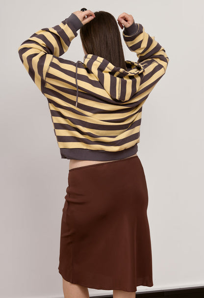 Bias Knee Skirt Ciocco Silk