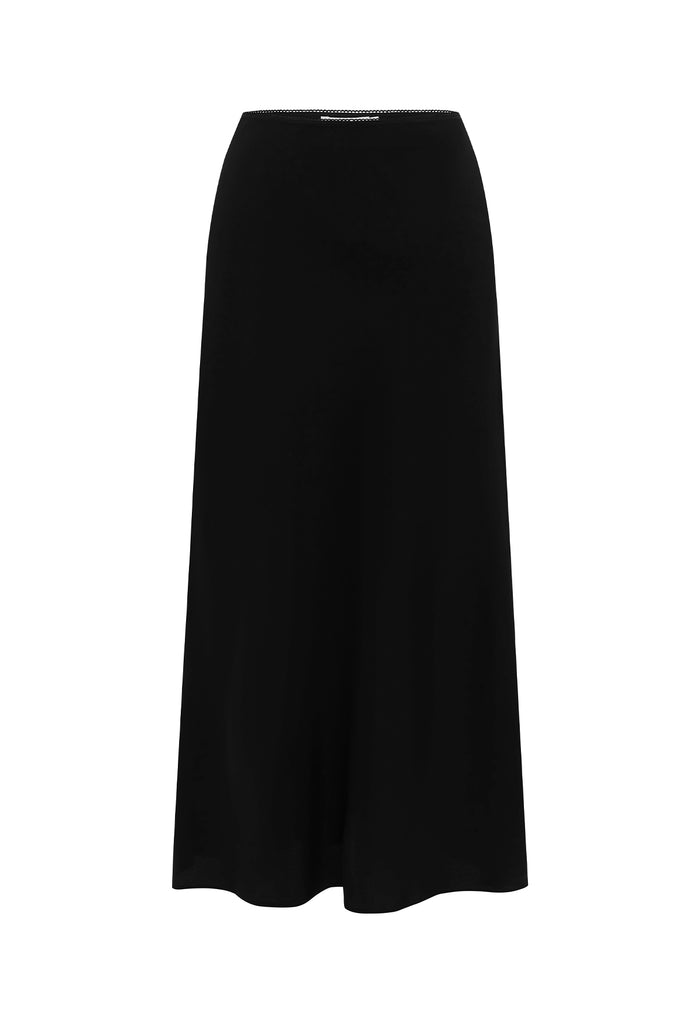 Bias Mid Skirt Nera Silk