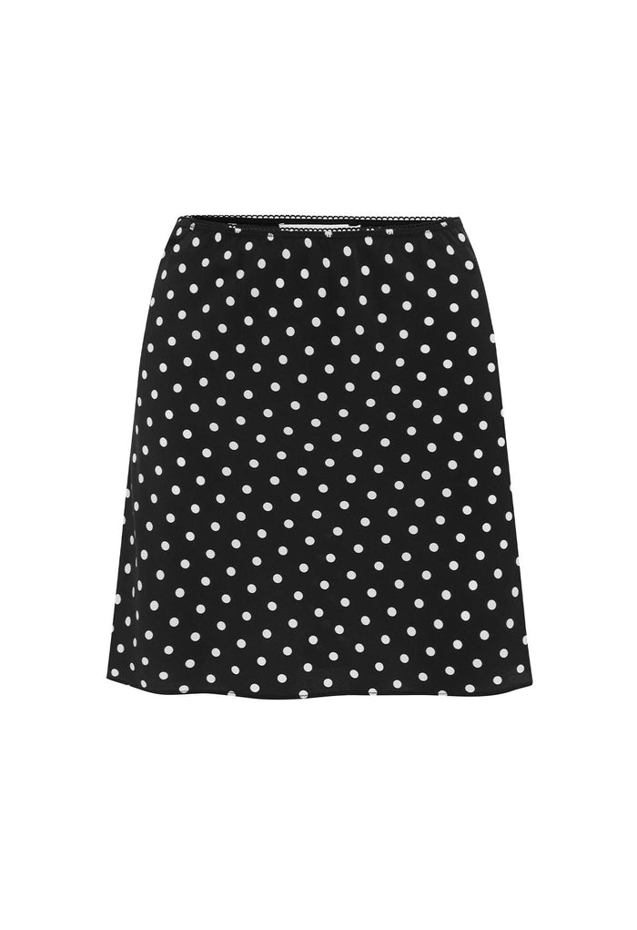Bias Mini Skirt Pois Nera Silk