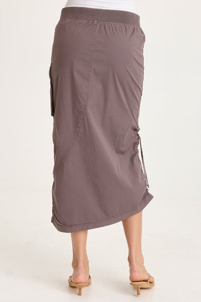 XCVI Bindi Poplin Side-Cinch Midi Skirt