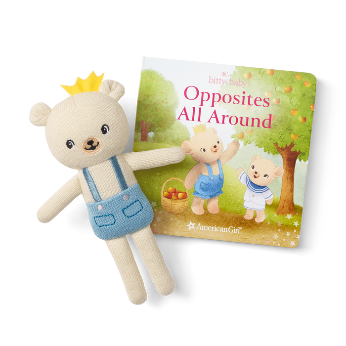 Bitty Baby® Doll #1 in Soft Blue + Bear Friend & Board Book