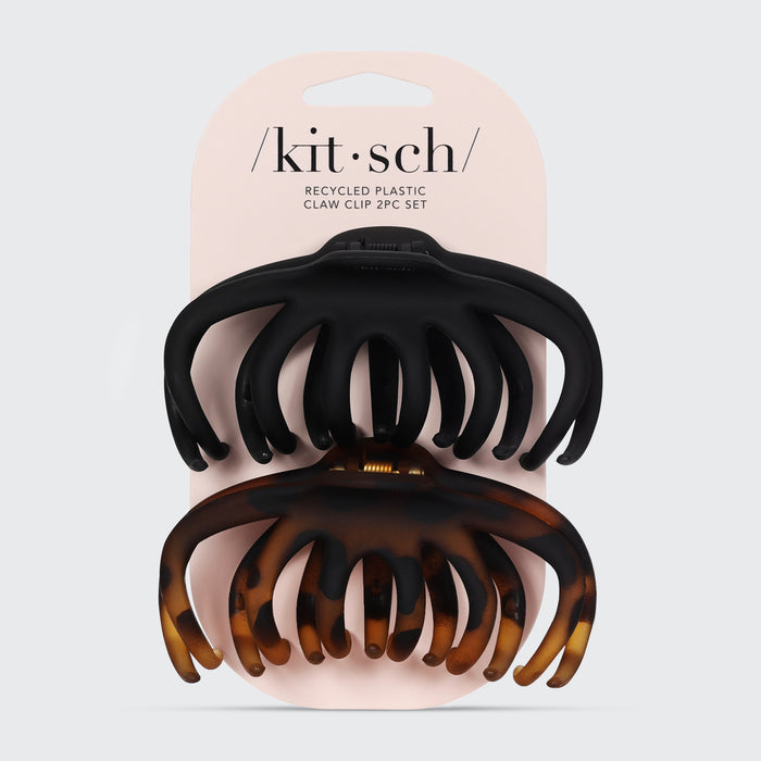 KITSCH Black & Tort Octopus Claw Clips 2pc Set - packaging flat lay