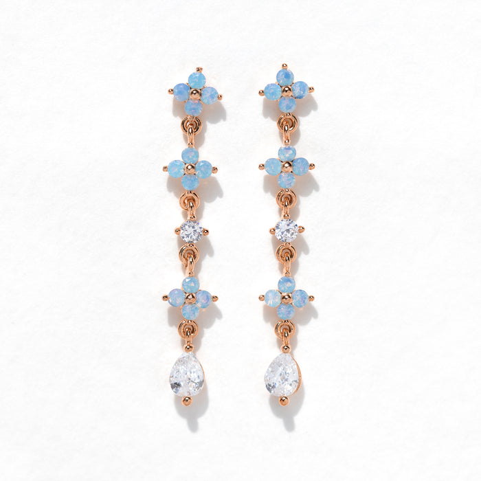 Blue Blossom Love Dangle Earrings